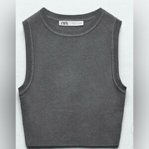 Zara Gray Sleeveless Top